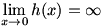 lim(x->0)h(x)=infinity