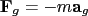 $ \mathbf{F}_g = -m\mathbf{a}_g$