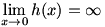lim(x->0)h(x)=infinity