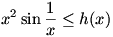 x^2 sin(1/x) is less than or equal to h(x)