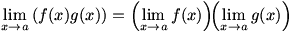the limit of a product is the product of the limits