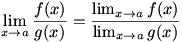 the limit of a quotient is the quotient of the limits
