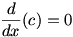 d/dx c=0
