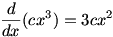 d/dx cx^3=3cx^2