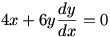 4x+6y(dy/dx)=0