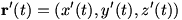r'(t)=(x'(t), y'(t), z'(t))