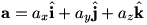 a=a_x*i-hat+a_y*j-hat+a_z*k-hat