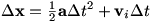 x=(1/2)at^2+v_i t