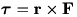 torque = r cross F